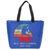 Best Rock Climbing Dad Ever Cool Son Vintage Rock Climbing Gift Zip Tote Bag