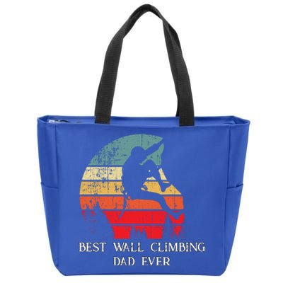 Best Rock Climbing Dad Ever Cool Son Vintage Rock Climbing Gift Zip Tote Bag