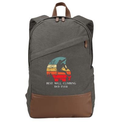 Best Rock Climbing Dad Ever Cool Son Vintage Rock Climbing Gift Cotton Canvas Backpack