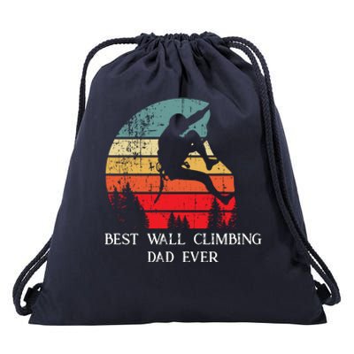 Best Rock Climbing Dad Ever Cool Son Vintage Rock Climbing Gift Drawstring Bag