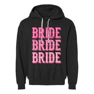 Bride Rodeo Cowgirl Bachelorette Party Wedding Garment-Dyed Fleece Hoodie