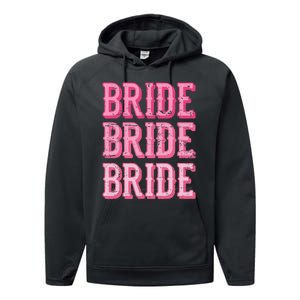 Bride Rodeo Cowgirl Bachelorette Party Wedding Performance Fleece Hoodie