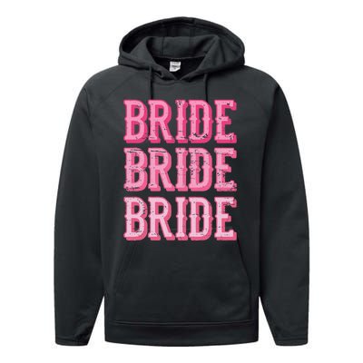 Bride Rodeo Cowgirl Bachelorette Party Wedding Performance Fleece Hoodie