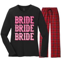 Bride Rodeo Cowgirl Bachelorette Party Wedding Women's Long Sleeve Flannel Pajama Set 