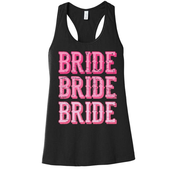 Bride Rodeo Cowgirl Bachelorette Party Wedding Women's Racerback Tank