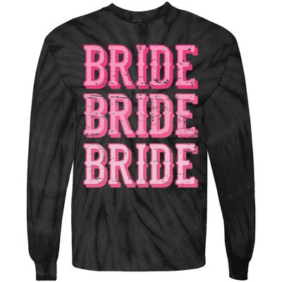 Bride Rodeo Cowgirl Bachelorette Party Wedding Tie-Dye Long Sleeve Shirt