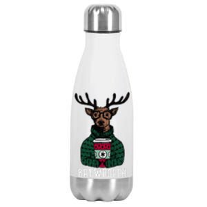 Brewdolph Reindeer Coffee Retro Christmas Coffee Xmas Stainless Steel Insulated Water Bottle