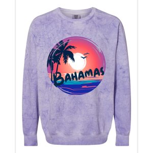 Bahamas Retro Circle Colorblast Crewneck Sweatshirt