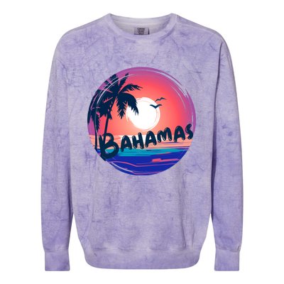 Bahamas Retro Circle Colorblast Crewneck Sweatshirt