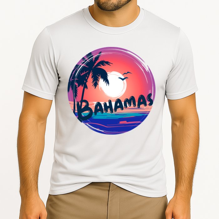 Bahamas Retro Circle Cooling Performance Crew T-Shirt