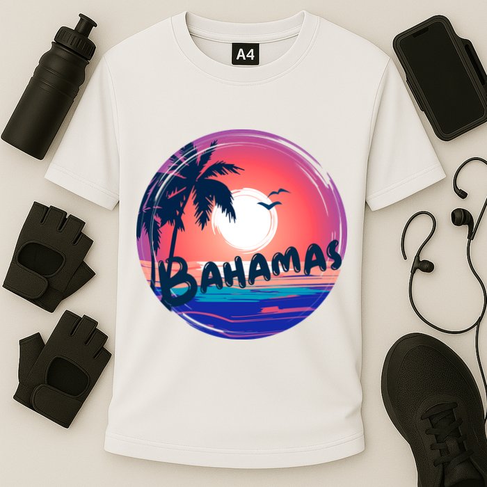 Bahamas Retro Circle Cooling Performance Crew T-Shirt