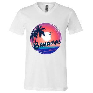 Bahamas Retro Circle V-Neck T-Shirt