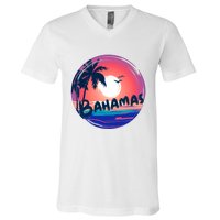 Bahamas Retro Circle V-Neck T-Shirt