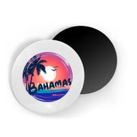 Bahamas Retro Circle Magnet