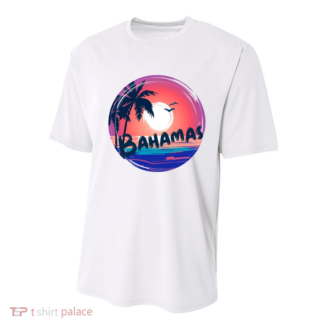 Bahamas Retro Circle Youth Performance Sprint T-Shirt