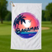 Bahamas Retro Circle Golf Towel