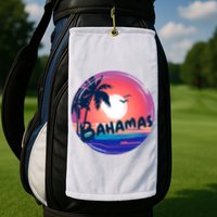 Bahamas Retro Circle Golf Towel