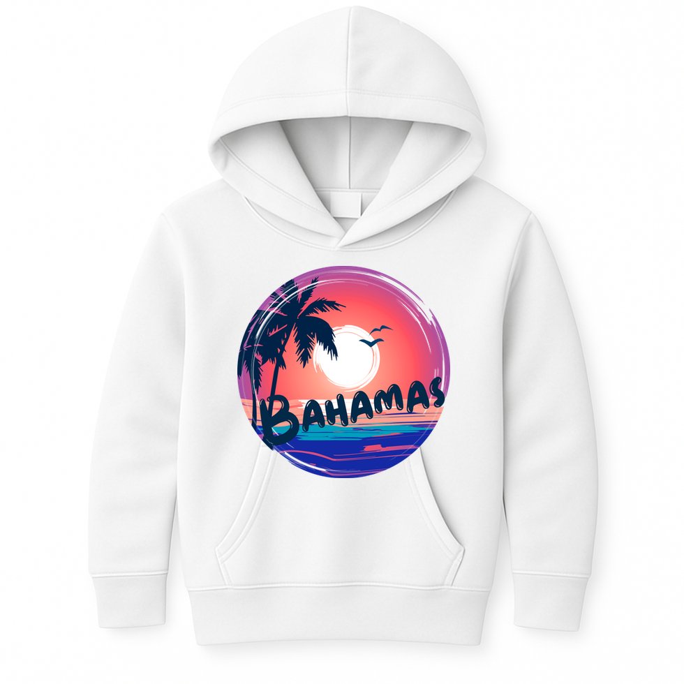Bahamas Retro Circle Kids Hoodie