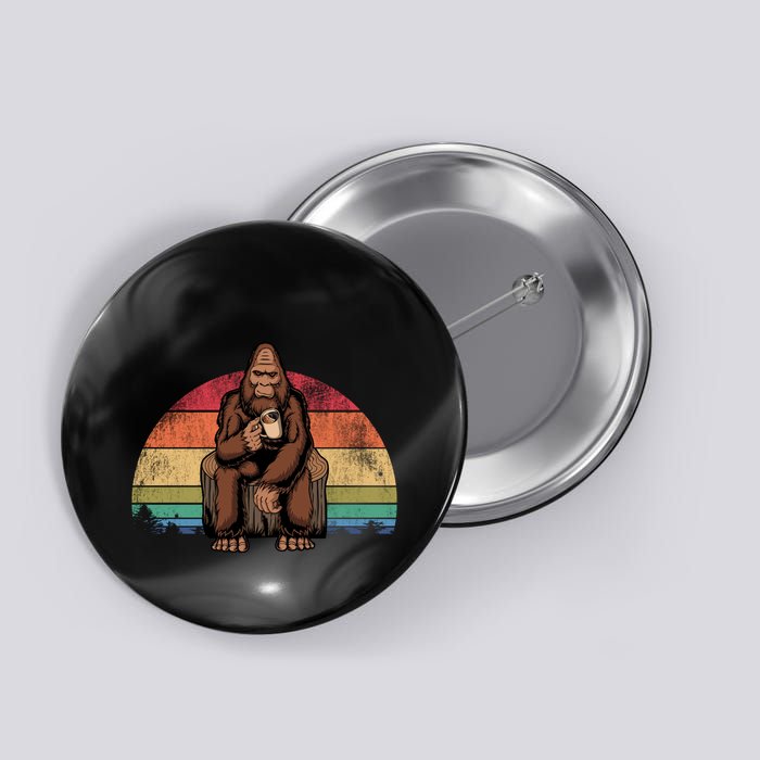 Bigfoot Relaxing Coffee Retro Vintage Button