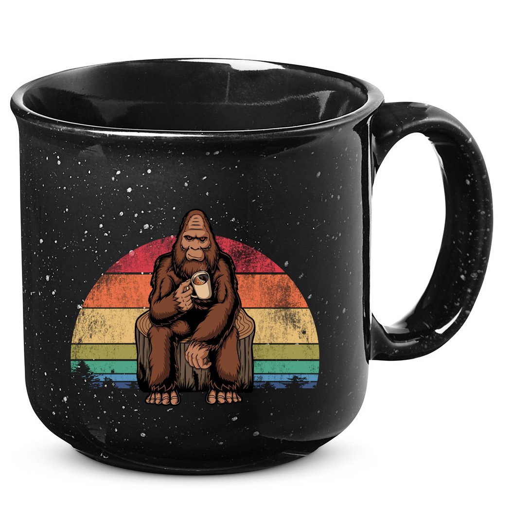 Bigfoot Relaxing Coffee Retro Vintage 15oz Campfire Ceramic Mug