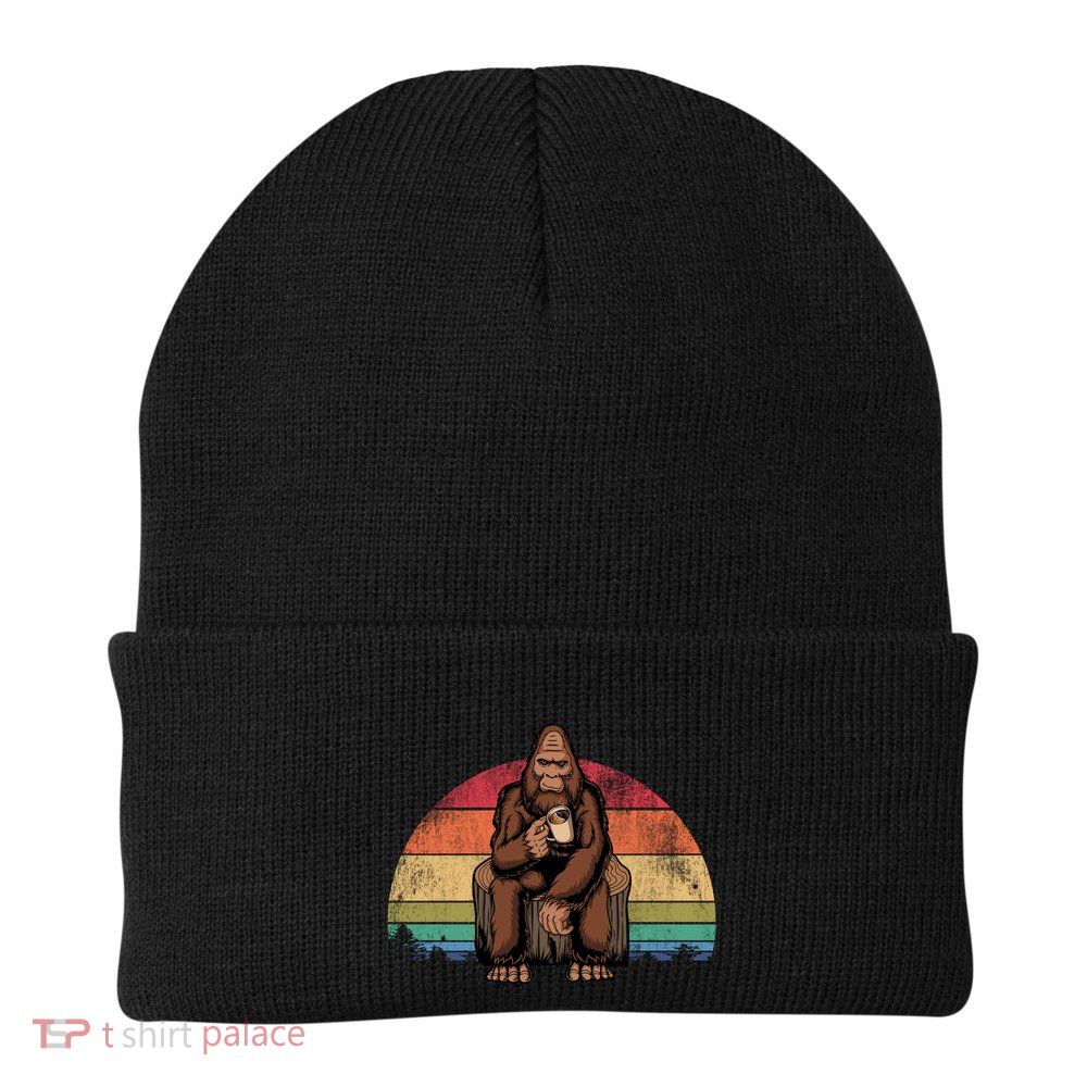 Bigfoot Relaxing Coffee Retro Vintage Beanie