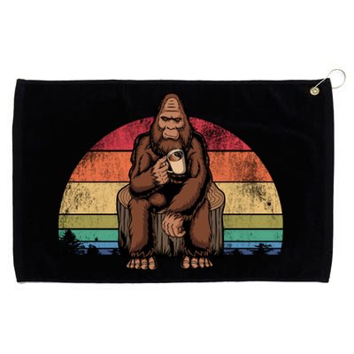 Bigfoot Relaxing Coffee Retro Vintage Grommeted Golf Towel