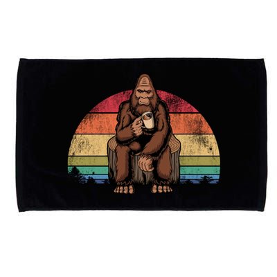 Bigfoot Relaxing Coffee Retro Vintage Microfiber Hand Towel