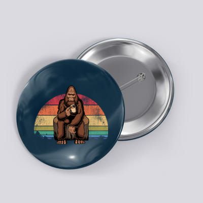 Bigfoot Relaxing Coffee Retro Vintage Button