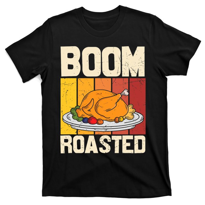 Boom Roasted Christmas Thanksgiving Retro Vintage Turkey T-Shirt