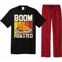 Boom Roasted Christmas Thanksgiving Retro Vintage Turkey Pajama Set