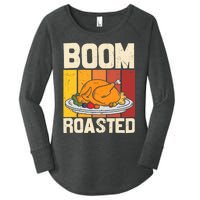 Boom Roasted Christmas Thanksgiving Retro Vintage Turkey Women's Perfect Tri Tunic Long Sleeve Shirt