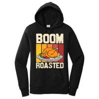 Boom Roasted Christmas Thanksgiving Retro Vintage Turkey Women's Pullover Hoodie