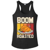 Boom Roasted Christmas Thanksgiving Retro Vintage Turkey Ladies PosiCharge Competitor Racerback Tank