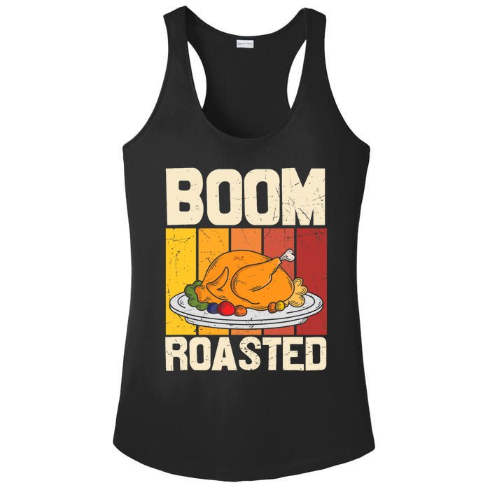 Boom Roasted Christmas Thanksgiving Retro Vintage Turkey Ladies PosiCharge Competitor Racerback Tank