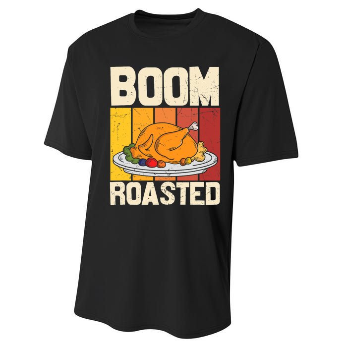 Boom Roasted Christmas Thanksgiving Retro Vintage Turkey Performance Sprint T-Shirt