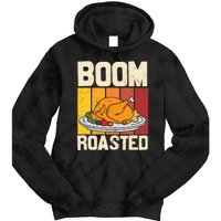 Boom Roasted Christmas Thanksgiving Retro Vintage Turkey Tie Dye Hoodie