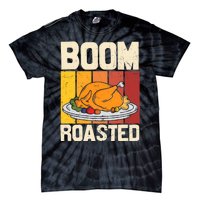 Boom Roasted Christmas Thanksgiving Retro Vintage Turkey Tie-Dye T-Shirt