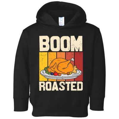 Boom Roasted Christmas Thanksgiving Retro Vintage Turkey Toddler Hoodie