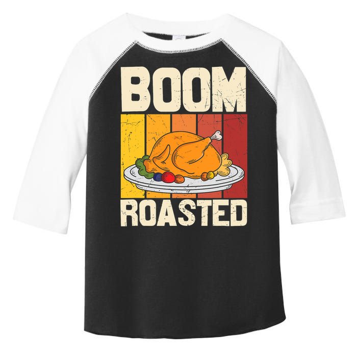 Boom Roasted Christmas Thanksgiving Retro Vintage Turkey Toddler Fine Jersey T-Shirt