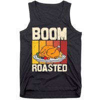 Boom Roasted Christmas Thanksgiving Retro Vintage Turkey Tank Top