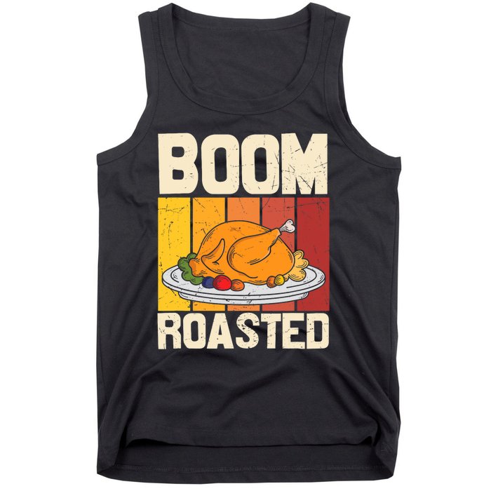 Boom Roasted Christmas Thanksgiving Retro Vintage Turkey Tank Top