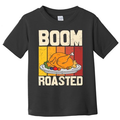 Boom Roasted Christmas Thanksgiving Retro Vintage Turkey Toddler T-Shirt