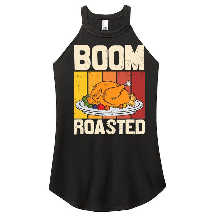 Boom Roasted Christmas Thanksgiving Retro Vintage Turkey Women's Perfect Tri Rocker Tank