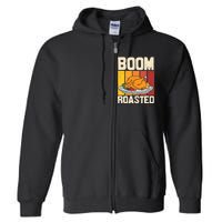 Boom Roasted Christmas Thanksgiving Retro Vintage Turkey Full Zip Hoodie