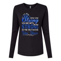 Blue Ribbon Colon Cancer Womens Cotton Relaxed Long Sleeve T-Shirt