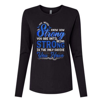 Blue Ribbon Colon Cancer Womens Cotton Relaxed Long Sleeve T-Shirt