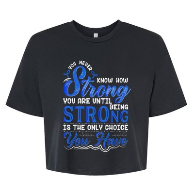 Blue Ribbon Colon Cancer Bella+Canvas Jersey Crop Tee