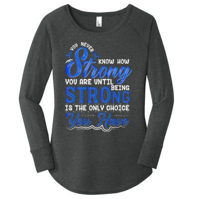 Blue Ribbon Colon Cancer Women's Perfect Tri Tunic Long Sleeve Shirt