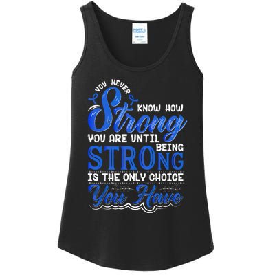 Blue Ribbon Colon Cancer Ladies Essential Tank