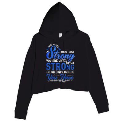 Blue Ribbon Colon Cancer Crop Fleece Hoodie